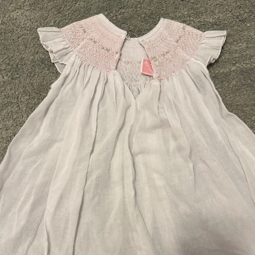 Pink Smocked Kids Dress - Picture 2 of 3